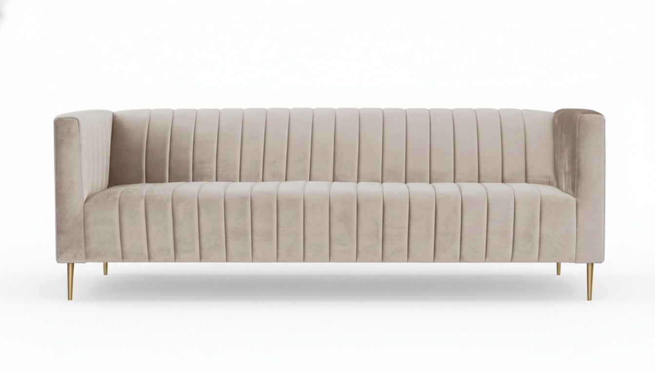 Italienische Möbel Wohnzimmer Sofa Design Couchen Braun Stil Stoff Samt Textil