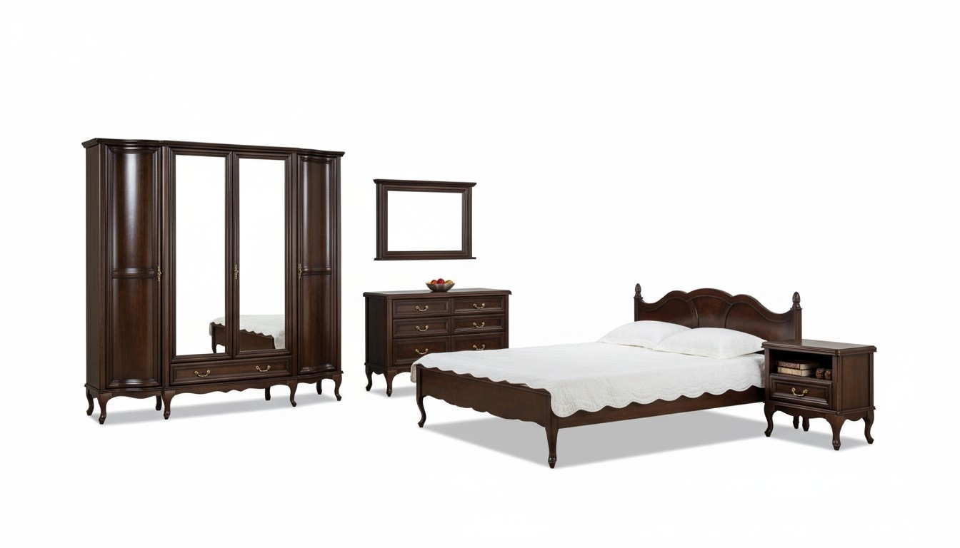 Italienische Stil Möbel Bett Nachttische Keierschrank Kommode Spiegel Komplett