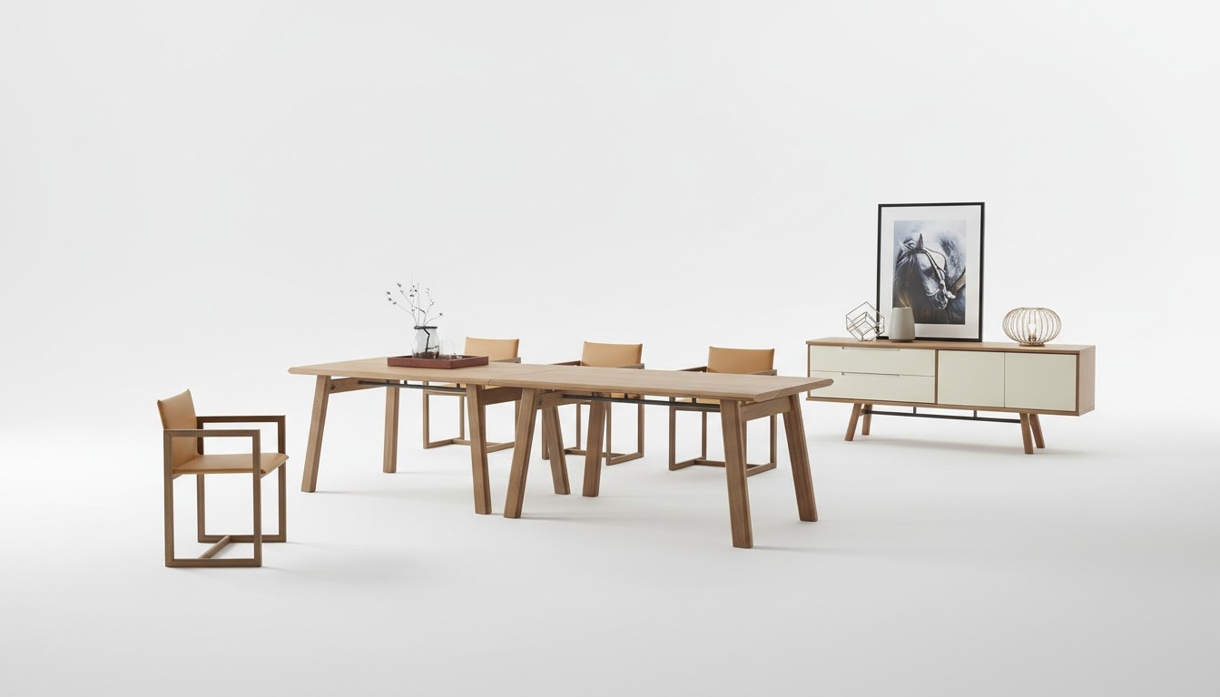 Italiensches Ess Zimmer Möbel 4x Lehn Stühle Tisch XXL Kommode Holz