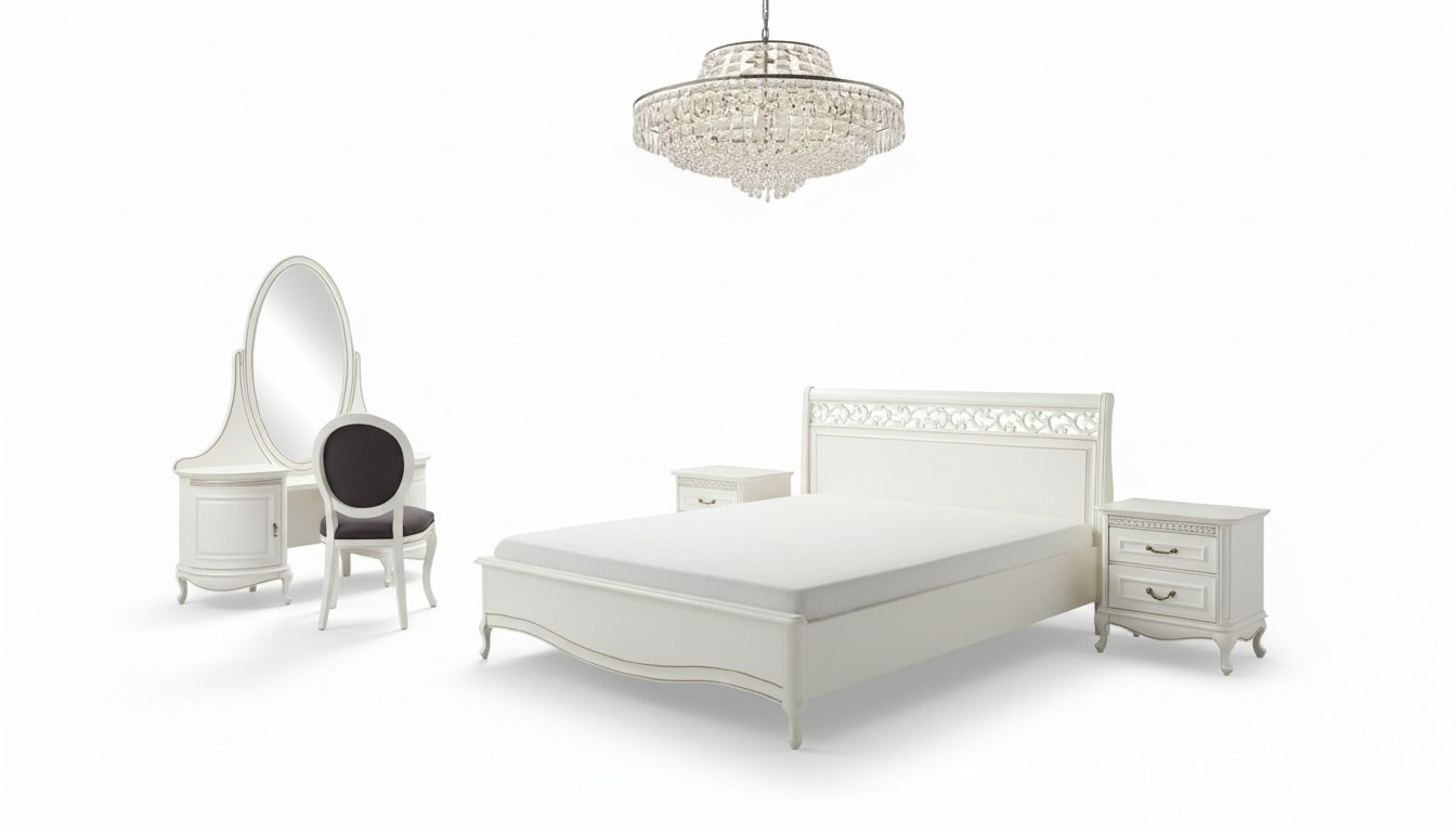 Italisches Stil Set 5tlg Bett Designer Exclusiv Luxus Bett Betten Doppelbett