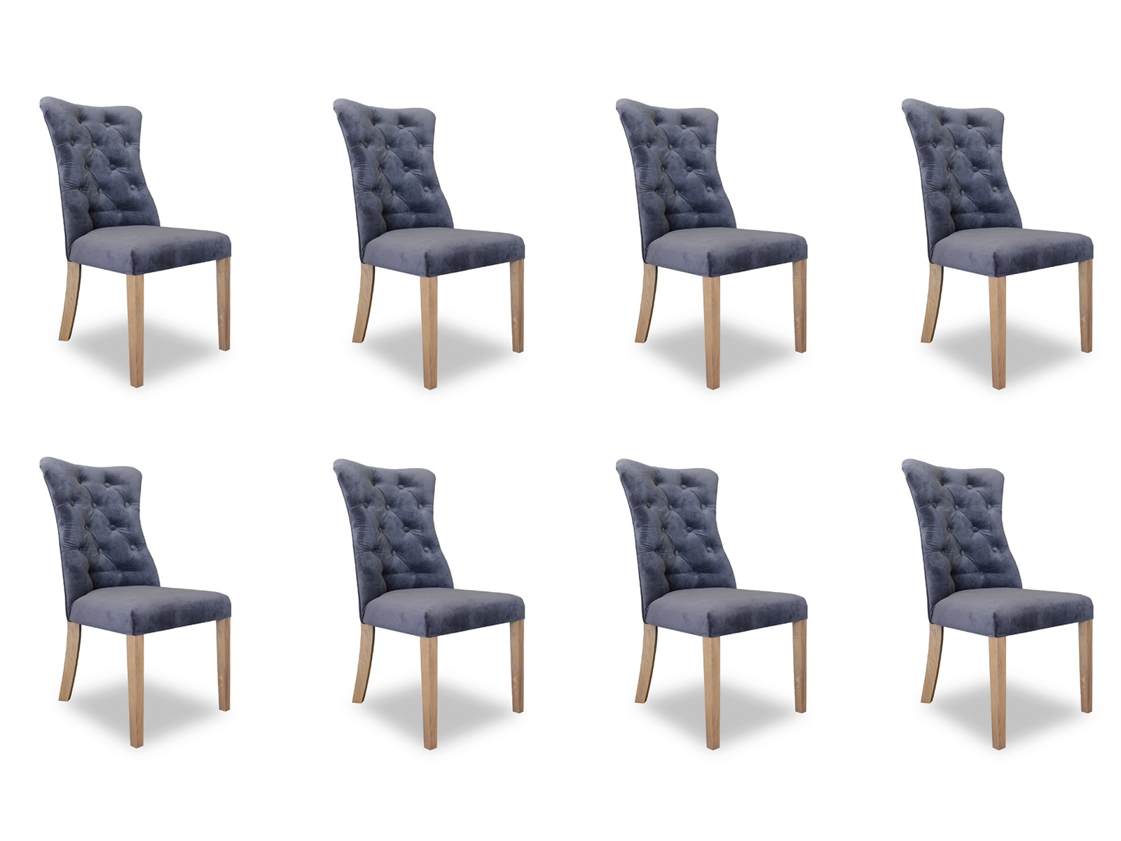 8x Stühle Stuhl Polster Design Chesterfield Garnitur Sessel Komplett Set!
