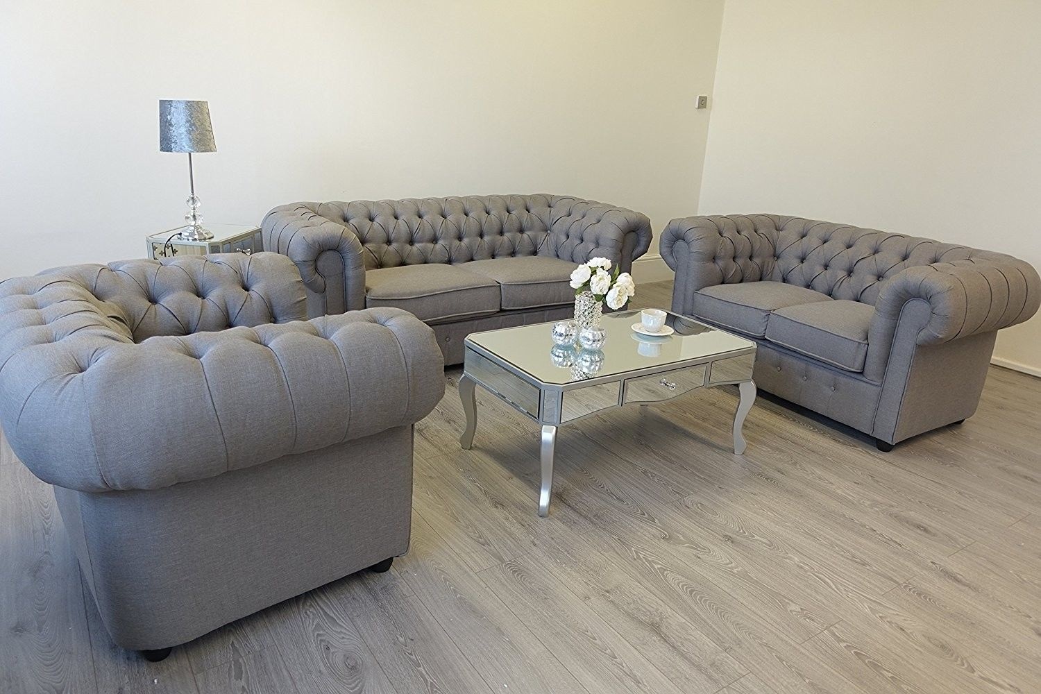 Chesterfield Couch Polster Sofas Sofa Couchen Leder Sofagarnitur 3+2+1
