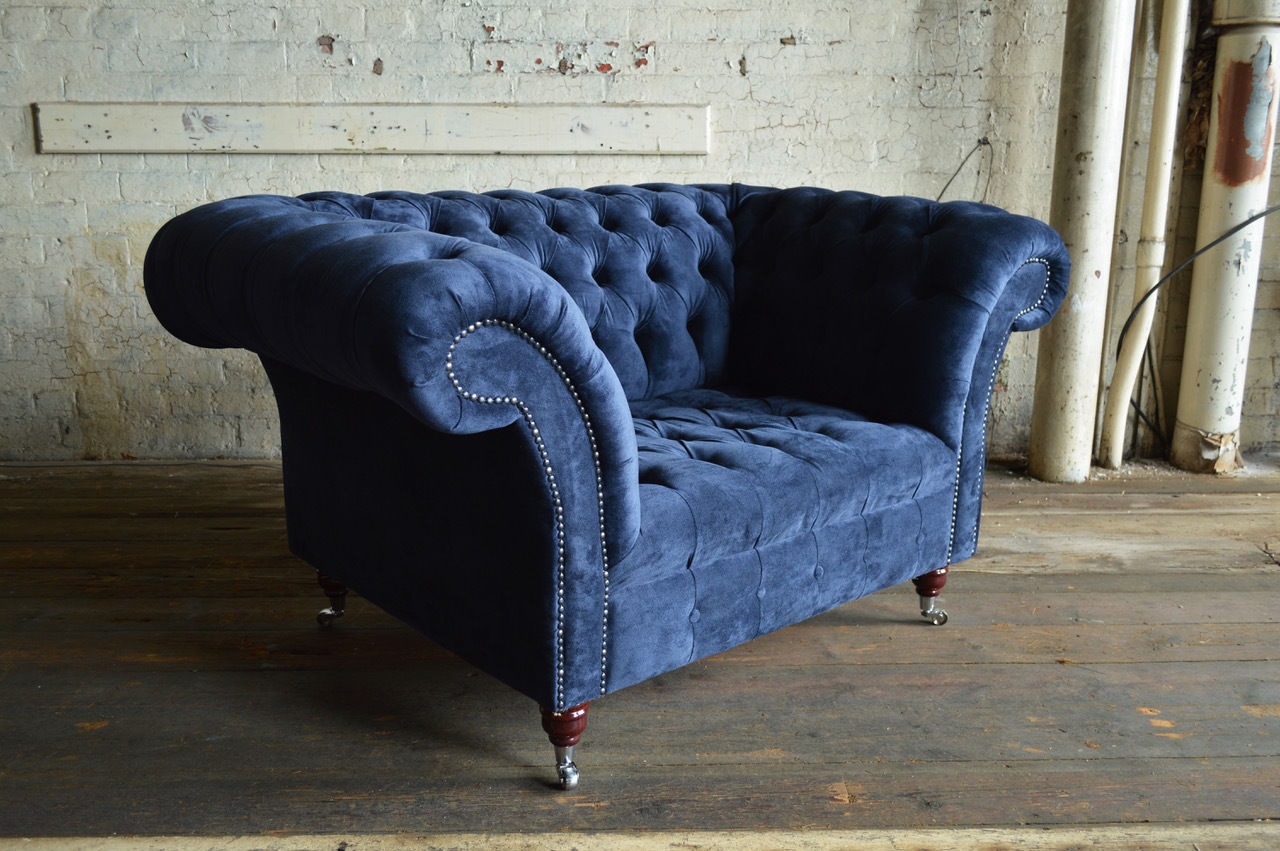 Chesterfield Sessel Fernseh Design Polster Sofa Couch Sofas 1 Sitzer Textil