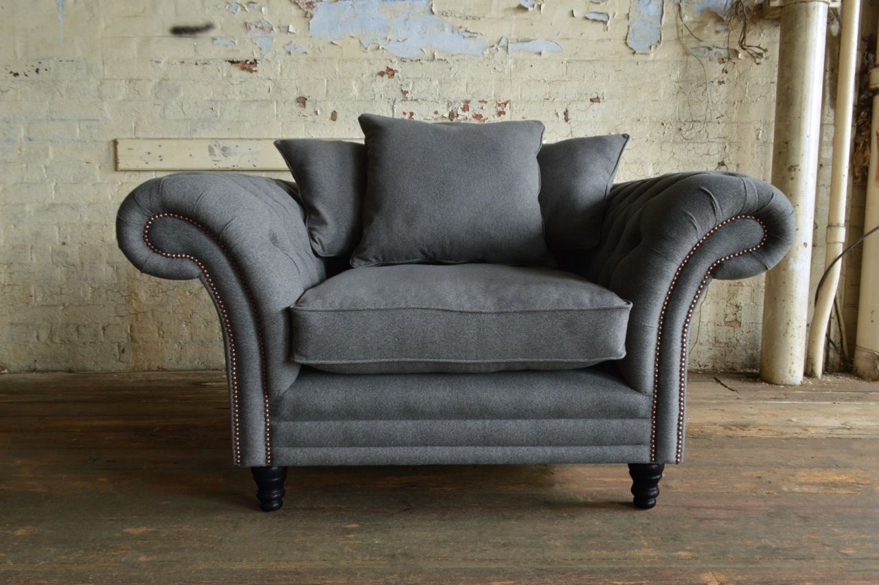 Chesterfield Sessel Fernseh Design Polster Sofa Couch Sofas 1 Sitzer Textil