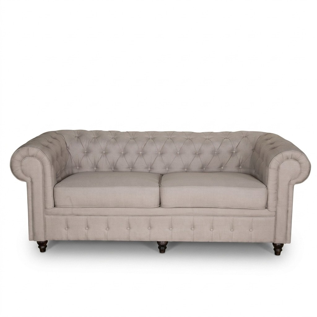 jvmoebel ® - Textil Sofa Couch - Beige Polster Dreisitzer Couch Garnitur