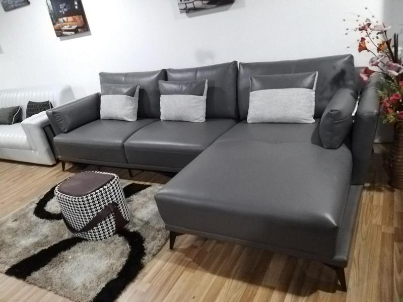 Ecke Ecksofa L-Form Wohnlandschaft Sofa Couch Polster Garnitur Stoff Leder Sofas