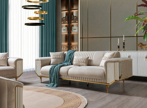 Polster Designer Möbel Dreisitzer Sofa 3 Sitzer Sofas Luxus Textil