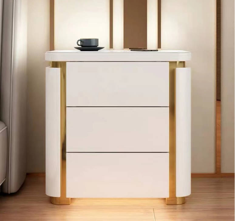 Design Nacht Tisch.Konsole Metall Glanz Tische Konsolen Schlaf Zimmer Beistell