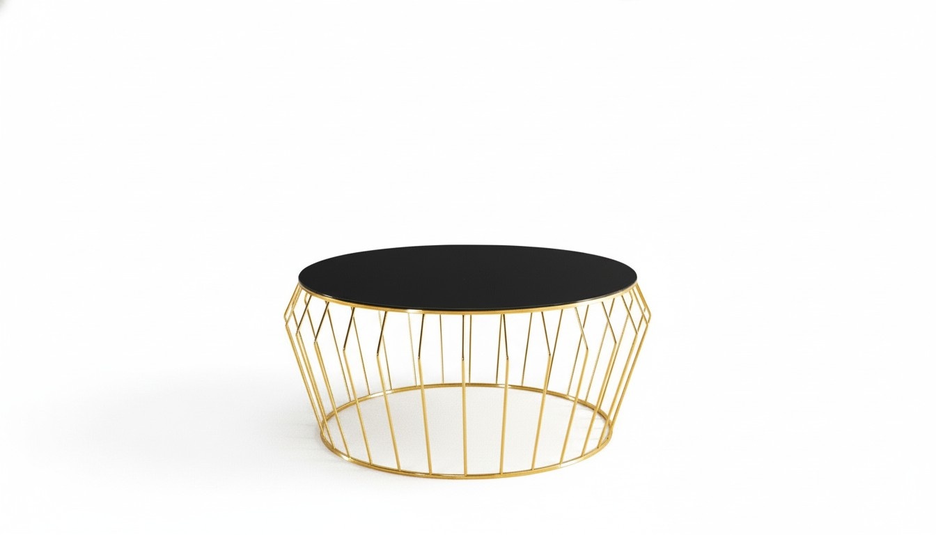 Kaffeetisch Gold Wohnzimmer Couchtisch Tisch Beistelltisch Sofatisch