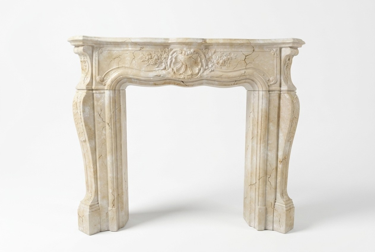 Kamin Ofen Verkleidung Umrandung Marmor Stil Dekoration Barock Klassische