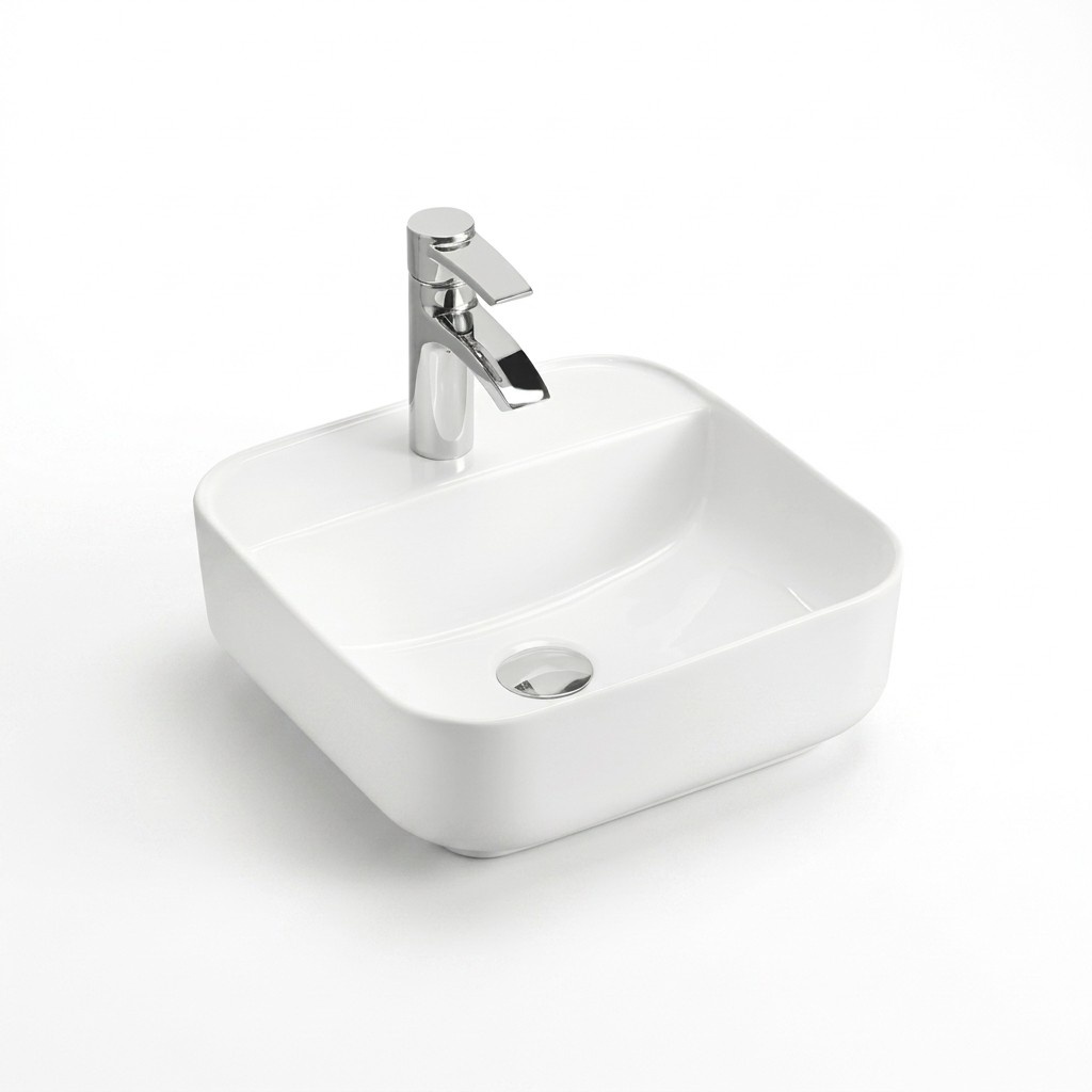 Keramik Waschtisch Waschbecken Aufsatzwaschtisch Weiß Waschbecken Waschtisch Bad