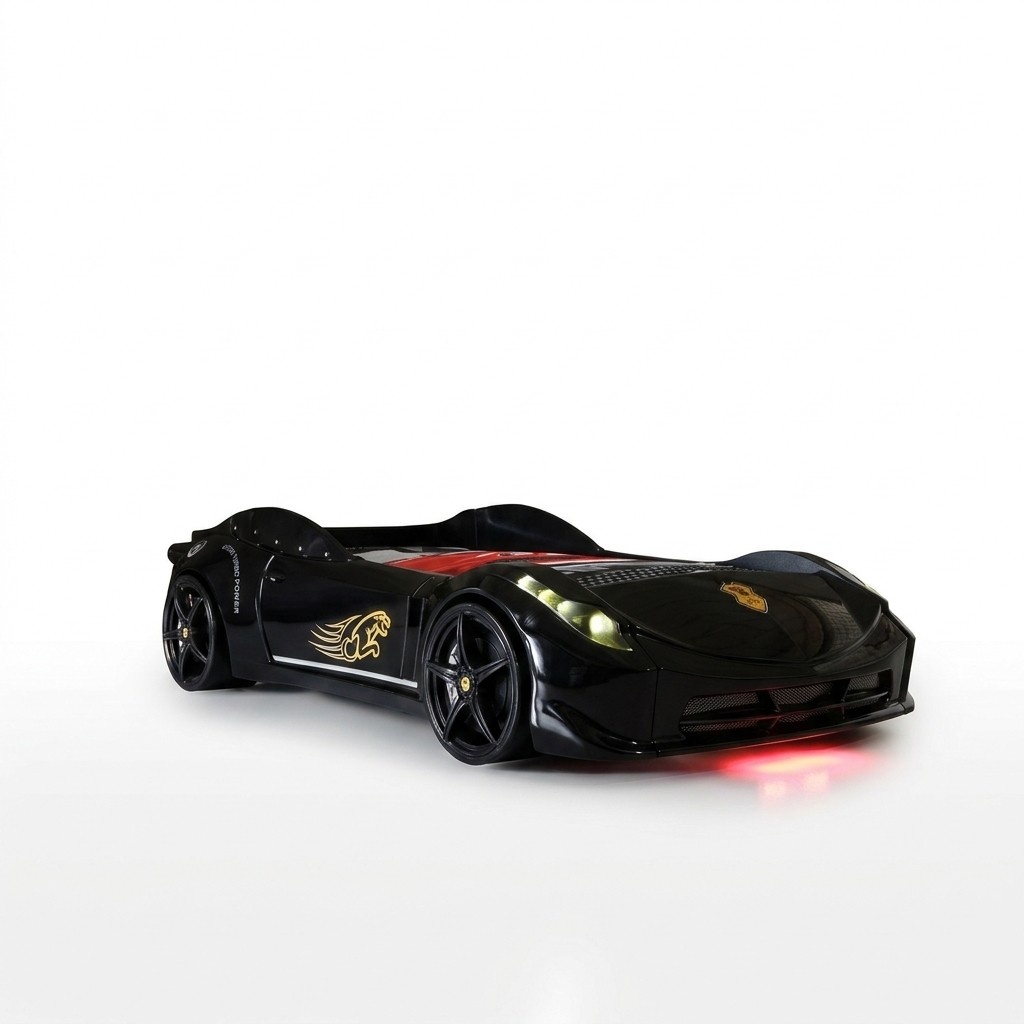 Kinder Möbel Bett Schlafzimmer Renn Auto Wagen Holz Betten Schwarz Neu