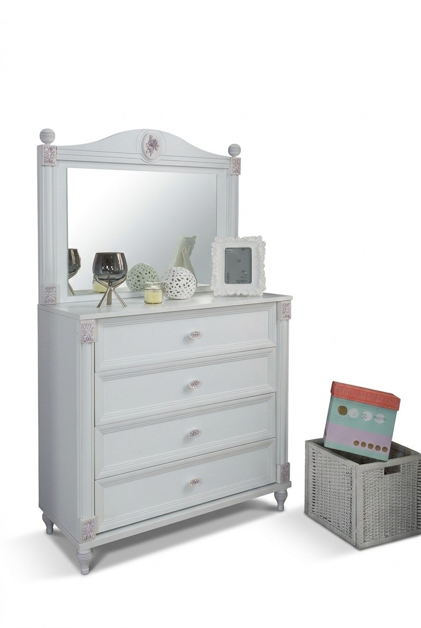 Kinderzimmer Modern Kommode mit Spiegel mit Schubladen Möbel Designer Zimmer Neu