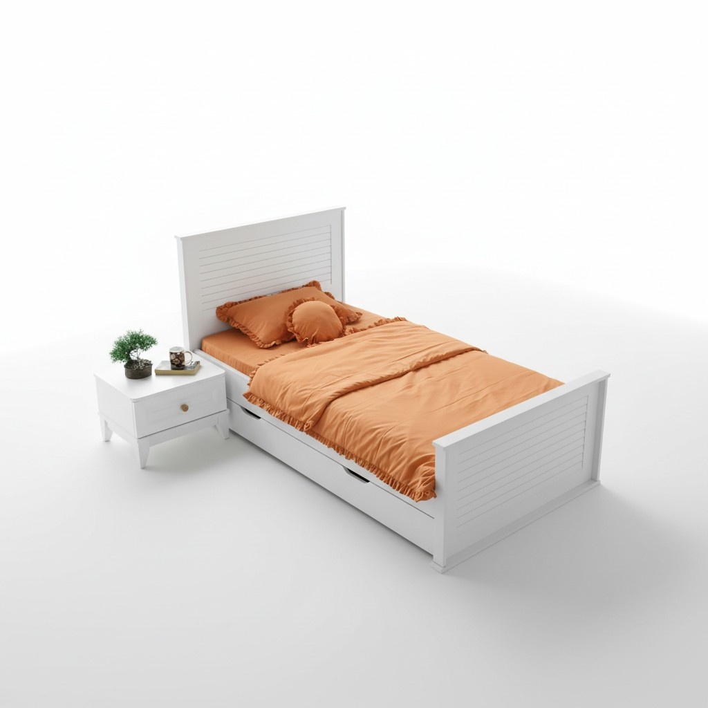 Kinderzimmer Set  2-tlg. Nachttisch und Bett praktische und stilvolle Möbel