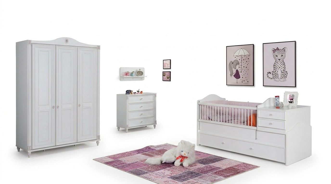 Kinderzimmer Set Kinderbett Kleiderschrank Kommode Schlafzimmer Neu