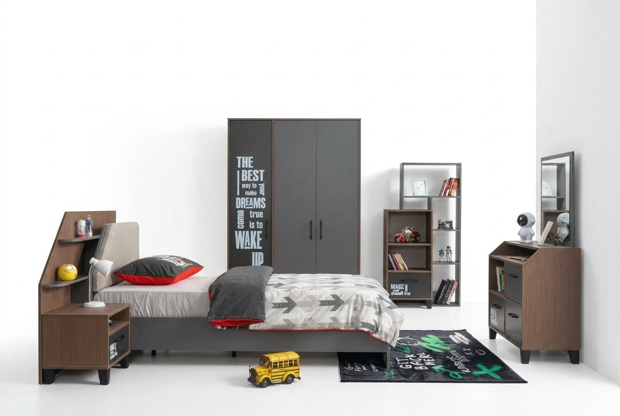 Kinderzimmer Set Kinderbett Nachttisch Kleiderschrank