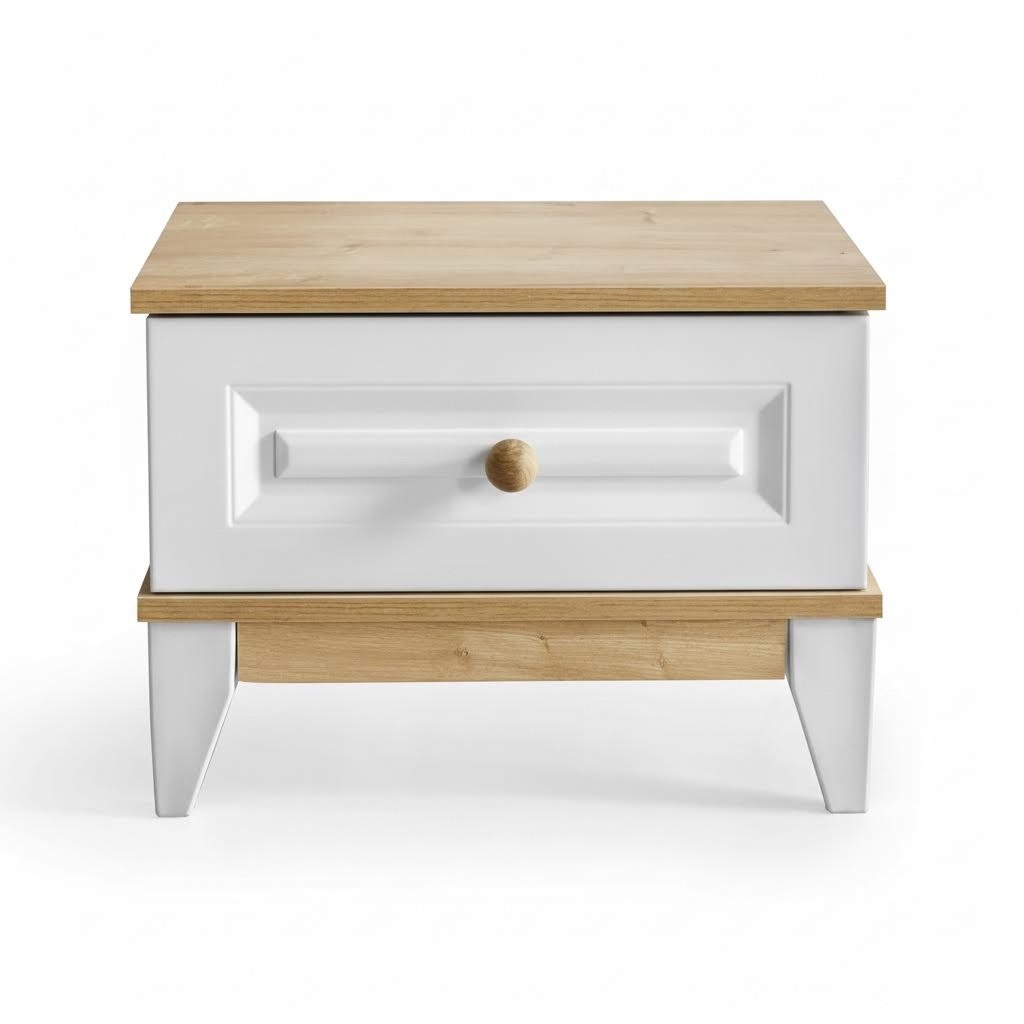 Kinderzimmer Weißer Nachttisch Luxuriöse Nachtkonsole Luxus Holz Möbel