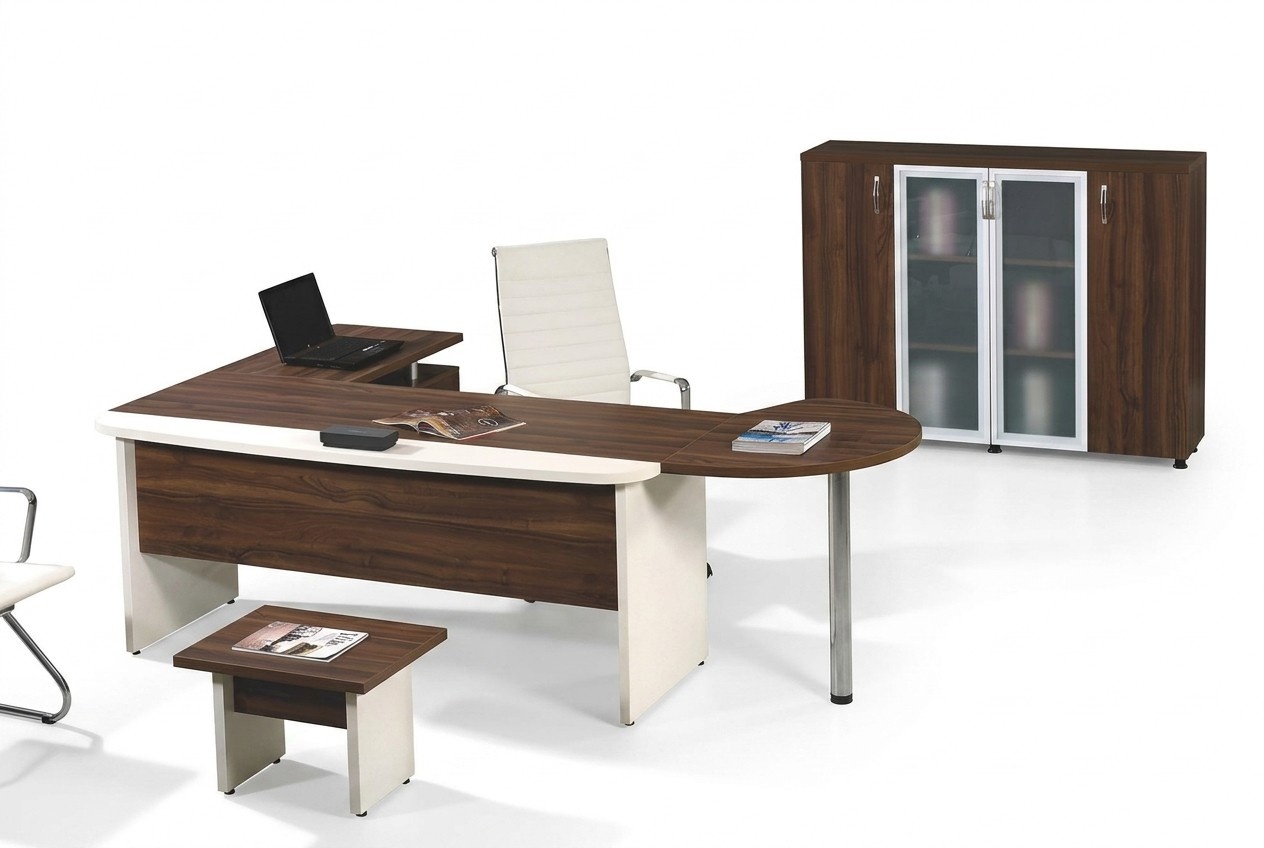 Klassischе Büromöbel Set 3tlg Eckbürotisch Komplettbüro Holz Braun