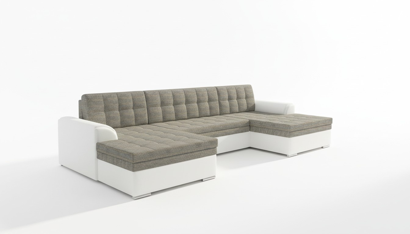 Klassisch Design Ecksofa Vento Bettfunktion Couch Leder Polster Textil