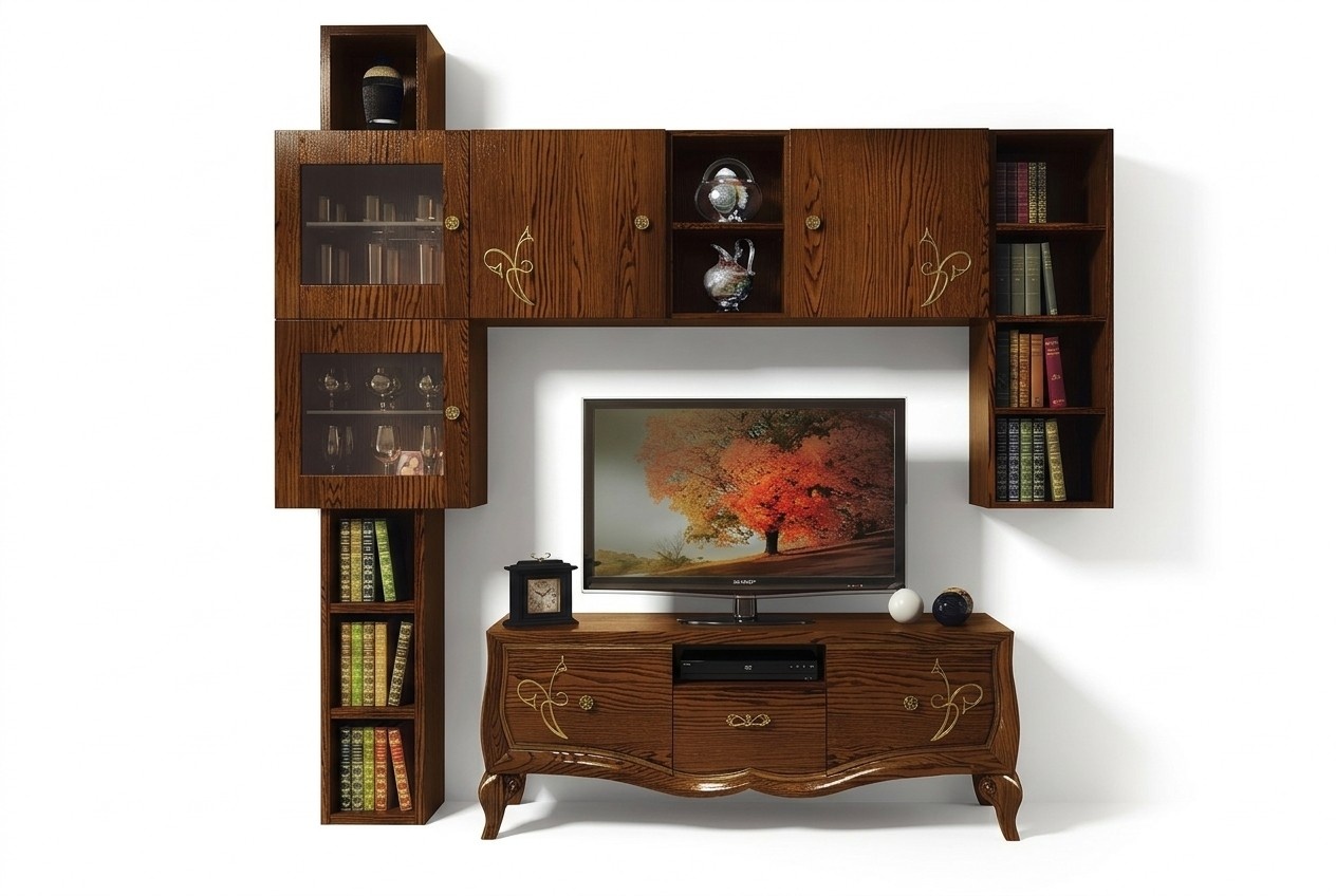 Klassisch Gruppe rtv Set Wohnzimmer Vitrine tv Modern Holz Möbel Schrank Stil