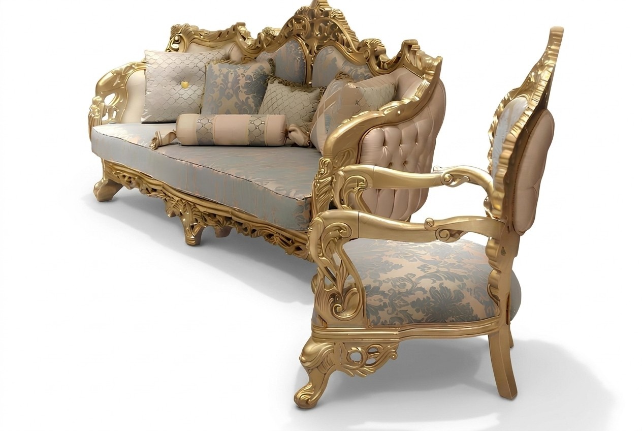 Klassisch Sofagarnitur 3+3+1 Sitzer Chesterfield Relax Sessel Möbel Sofa