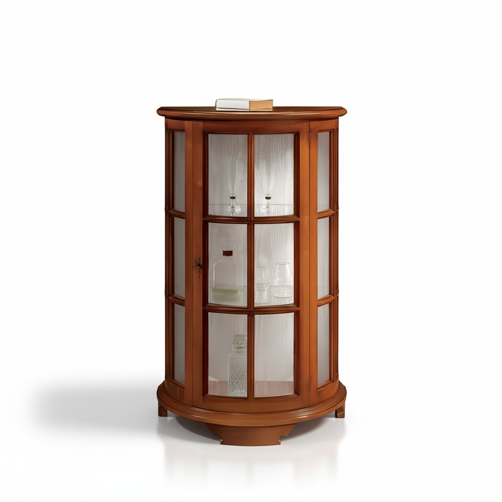 Klassisch Vitrinen Glas Schrank Luxus Braun Vitrine Holz für das Wohnzimmer Neu