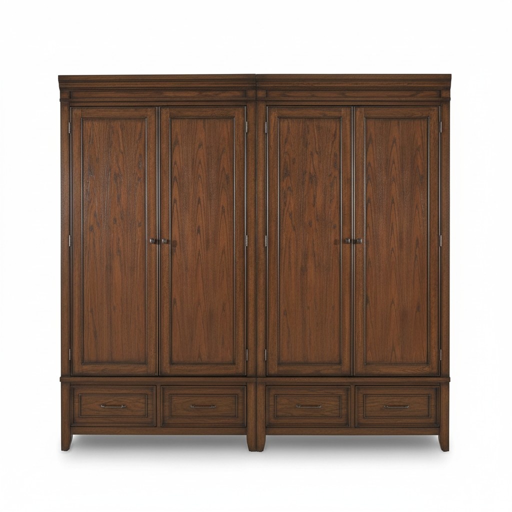 Klassische 2x Kleiderschrank Design Schlafzimmer Möbel Schrank Schränke Holz Neu