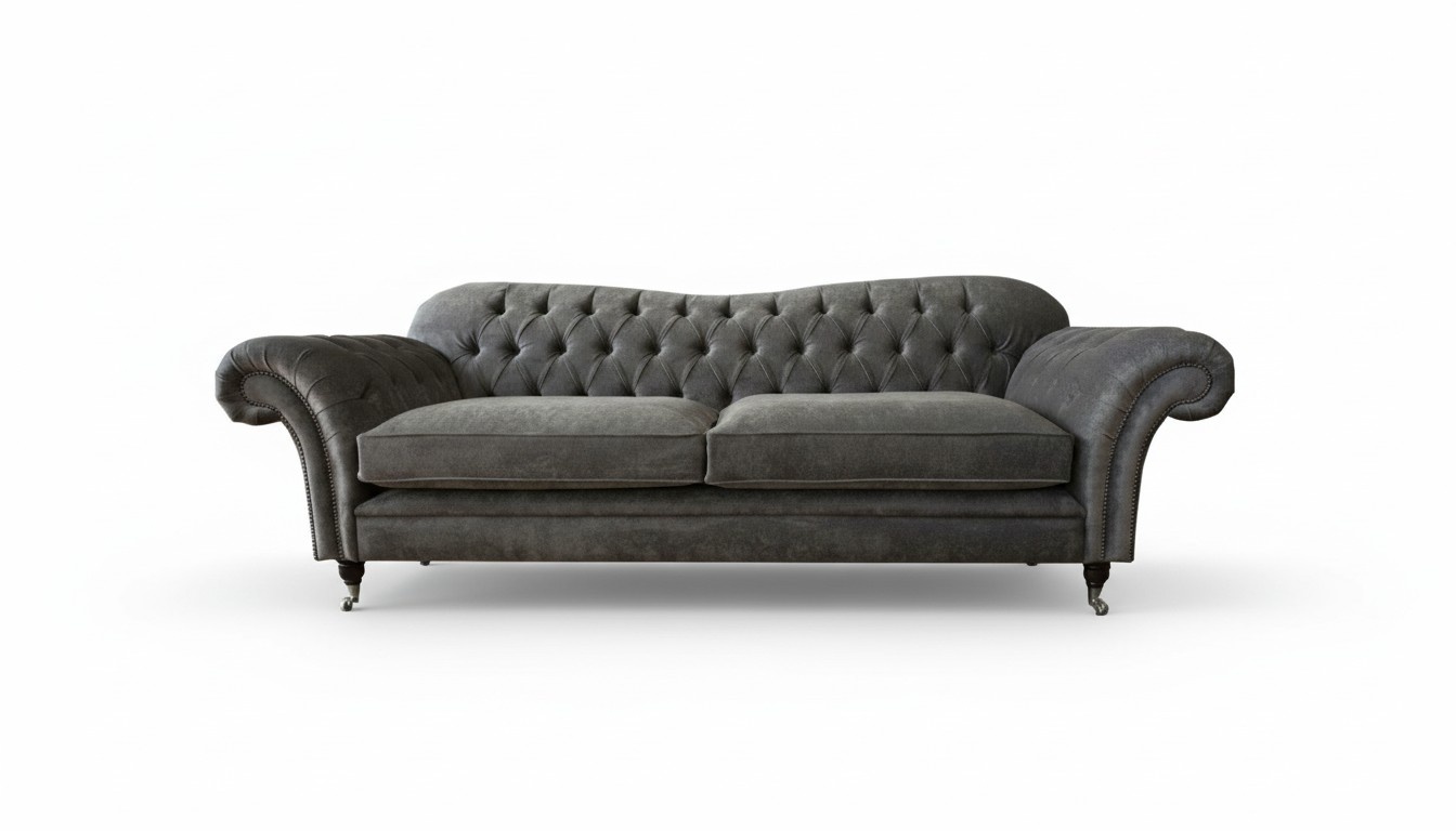 Klassische Chesterfield Grau Sofa Design Couchen Polster Sofas Luxus