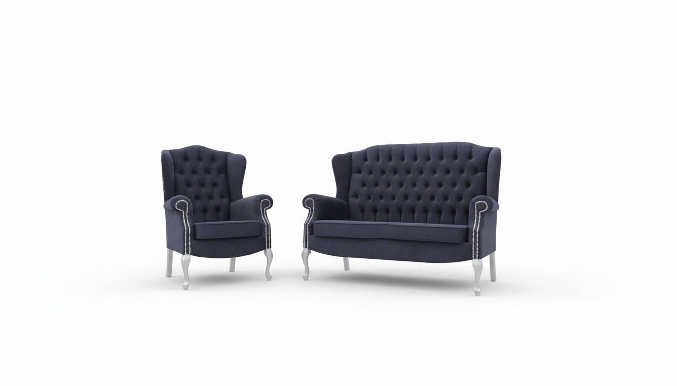 Klassische Chesterfield Sofagarnitur 3+2+1 Sitzer Sofa Couch Polster Samt