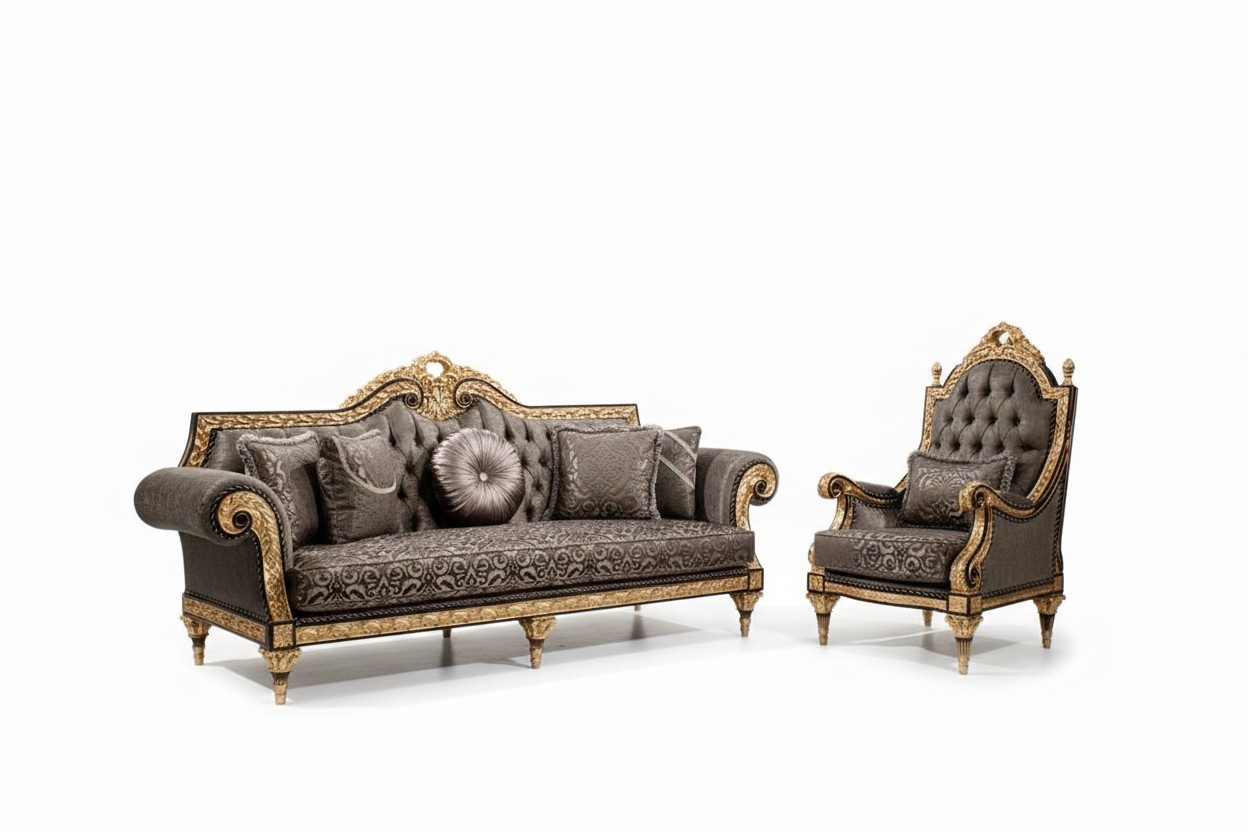 Klassische Chesterfield Sofagarnitur 3+1 Sitzer Designer Couchtisch 3tlg