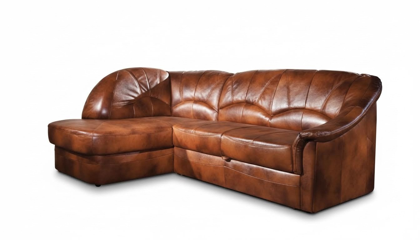 Klassische Ecksofa 100% Leder Wohnlandschaft Polster Sofa Couch Sitz