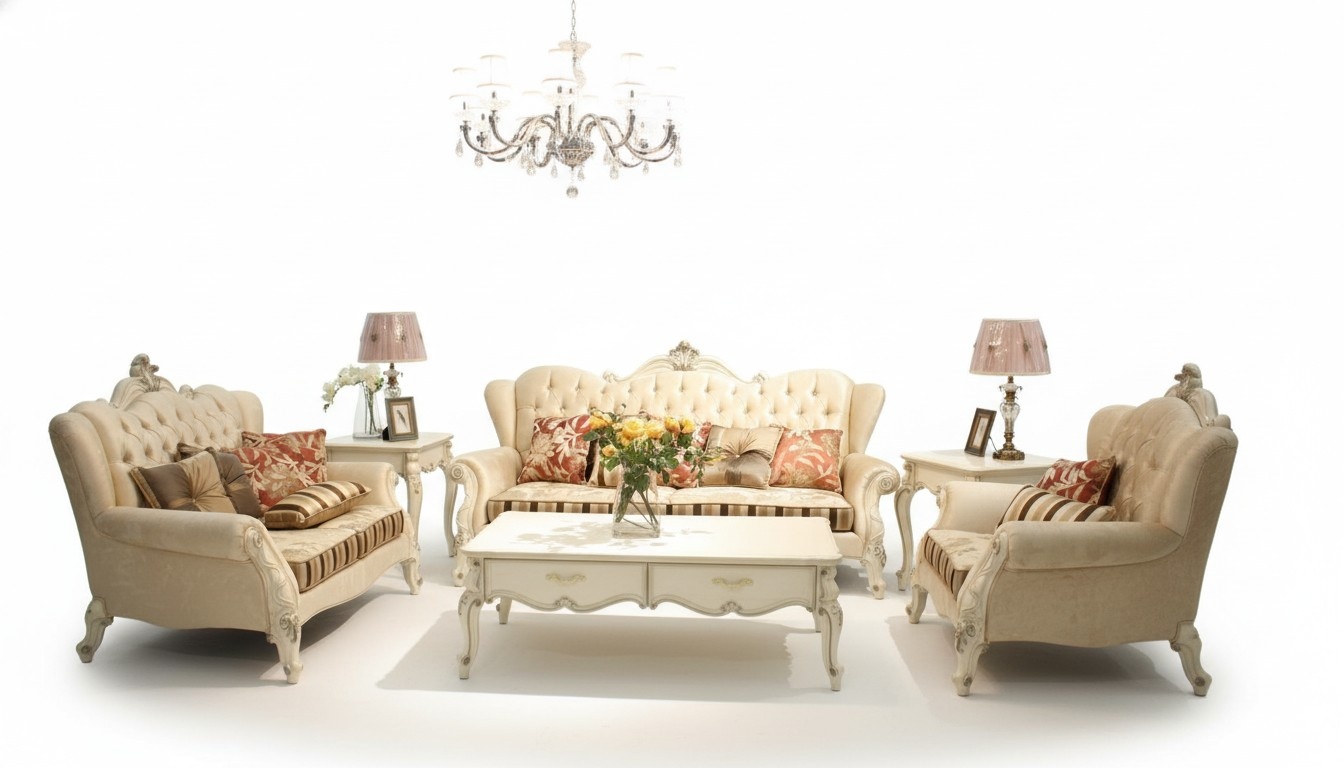 Klassische Garnitur Chesterfield 4tlg. Set Sofagarnitur Couch Sofa Sofa Polster