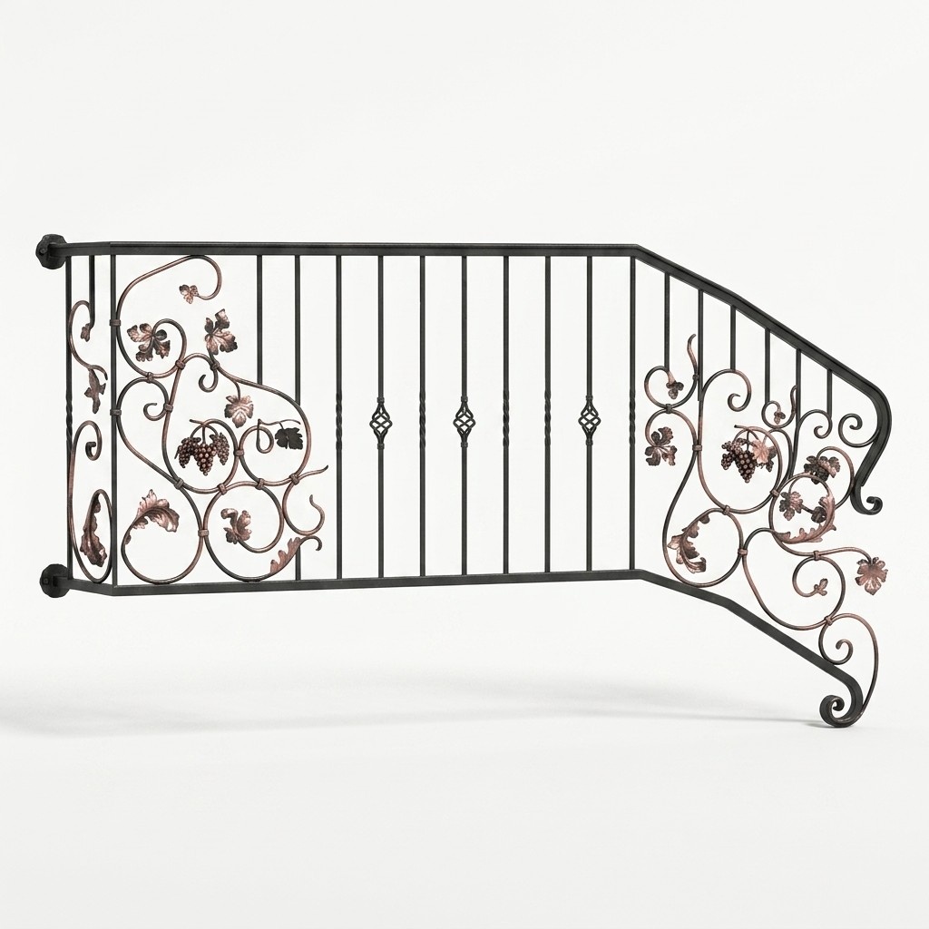 Klassische Geländer Handgefertigte Balkon Treppen Schmiedezaun Zaun 1lfm #336