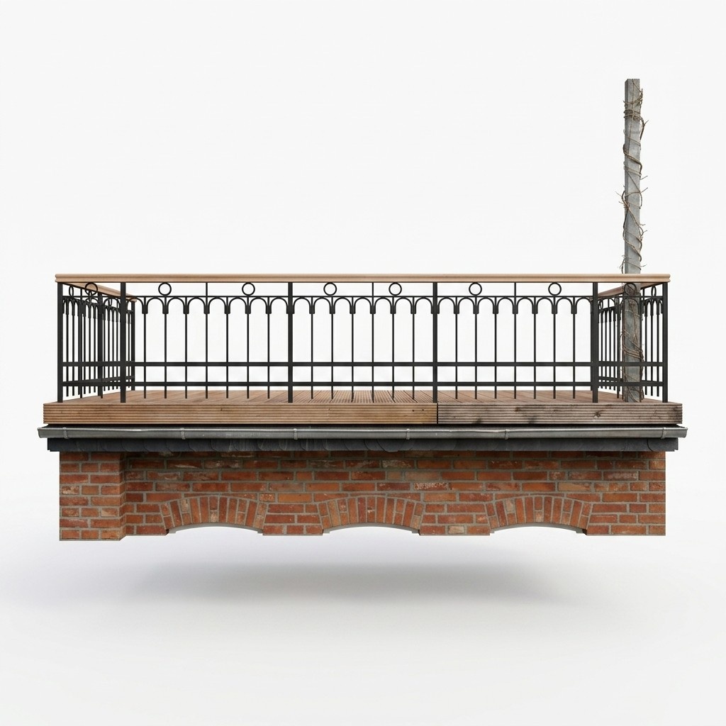 Klassische Geländer Handgefertigte Balkon Treppen Schmiedezaun Zaun 1lfm #382