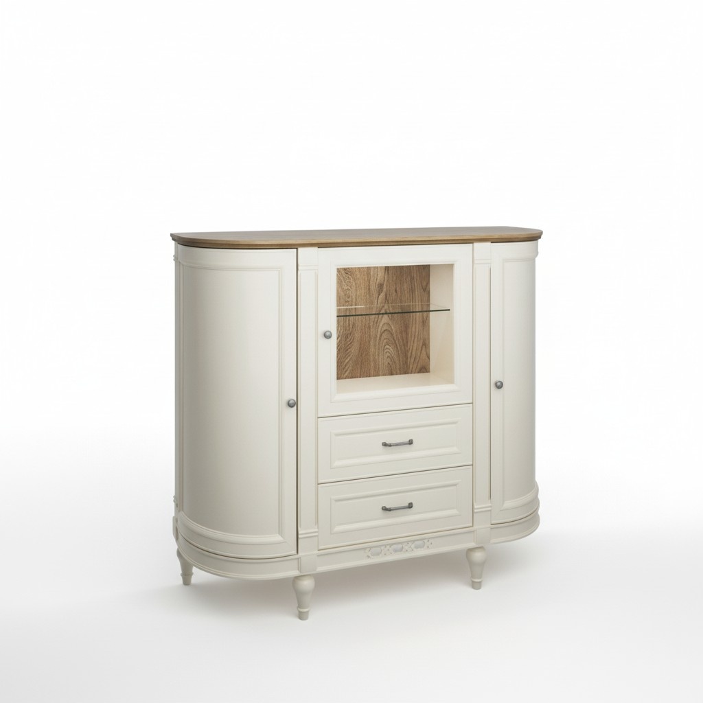 Klassische Kommode Vitrine Kommoden Vitrinenschrank Kommodenschrank FL-KB