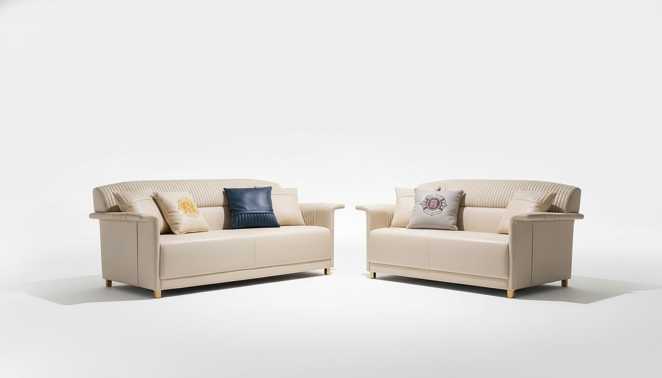 Klassische Leder Sofagarnitur Polster sitz Garnituren 2tlg. Set 3+2 Sitzer Couch