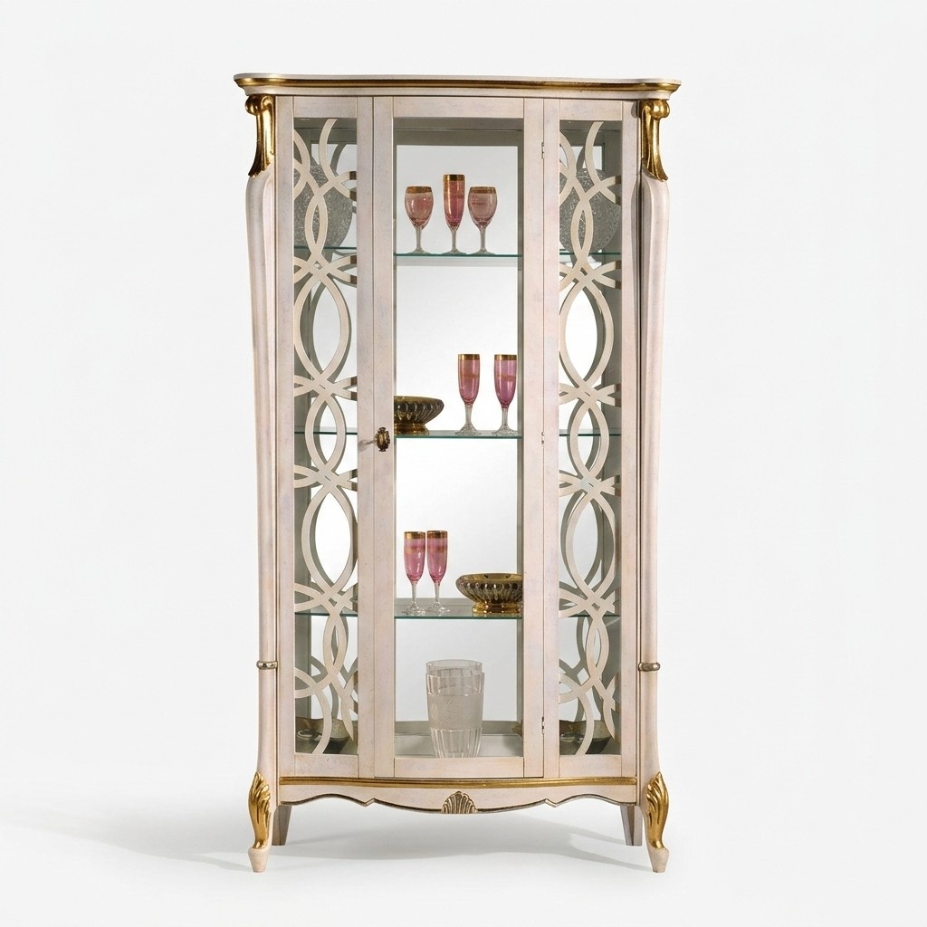 Klassische Möbel Holz Design Vitrine Stil Regal Schrank Schränke Italienische Möbel Neu