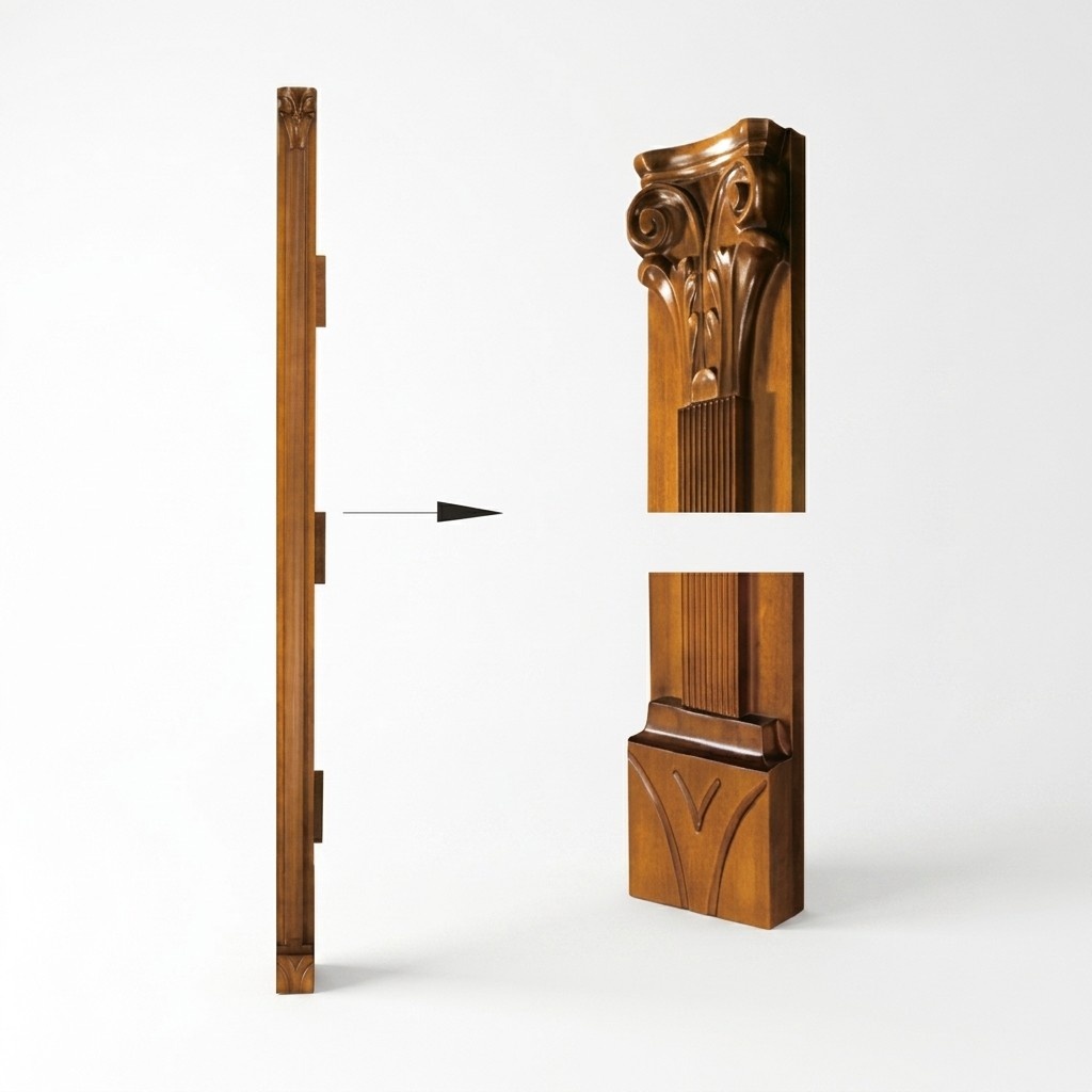 Klassische Pfeiler Abschlußsatz für Schrank Schrankwand System SE-st-B-N Pfeiler