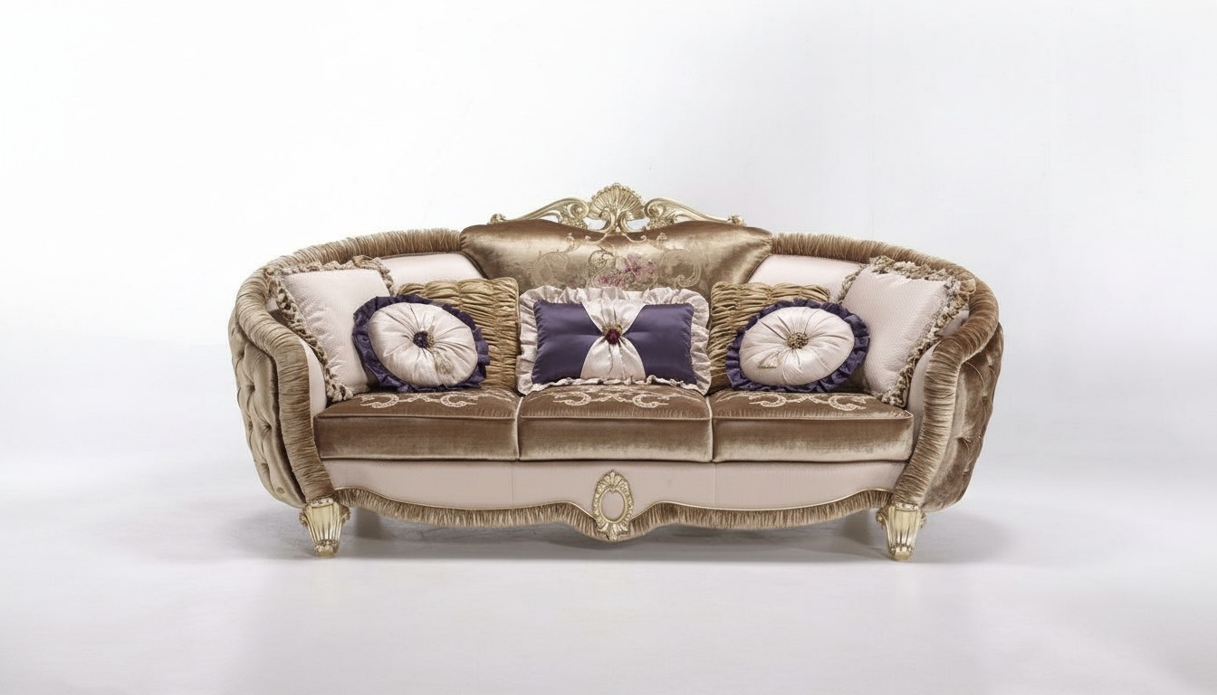 Klassische Polster 3 Sitzer Textil Couchen Textil Sofa Sofa Dreisitzer Couch Neu