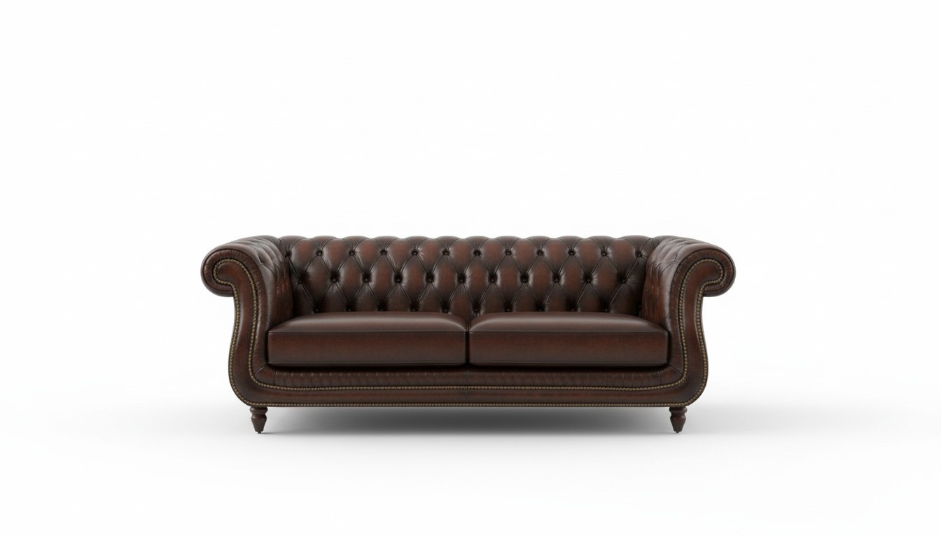 Klassische Polster Couch Chesterfield 3 Sitzer Garnitur 100% Echtes Leder A3