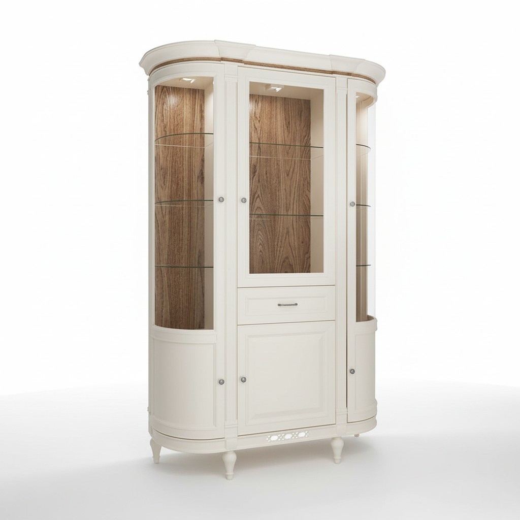 Klassische Schränke Vitrine Holz Edler Luxus Glas Schrank Holz Regal Vitrinen