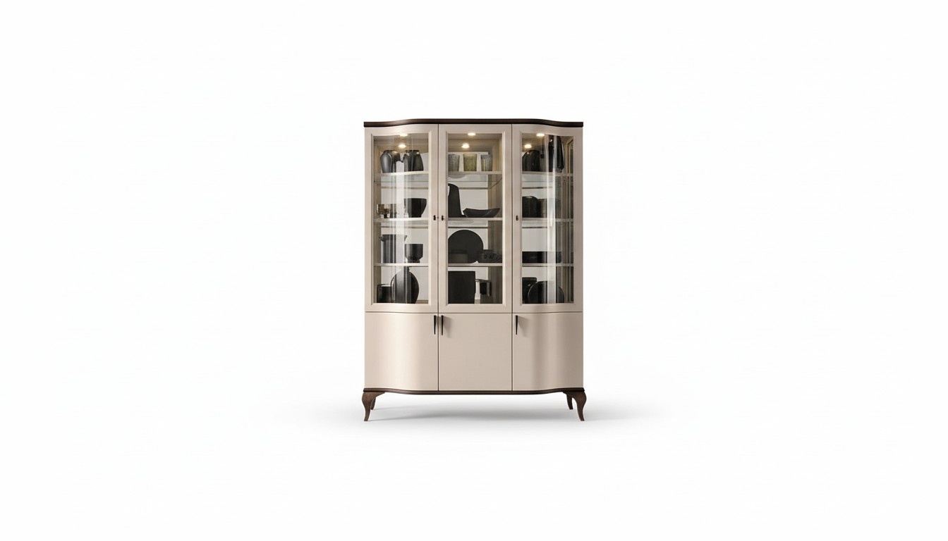 Klassische Schränke Vitrine Vitrinen Holz Edler Luxus Glas Schrank Holz Regal