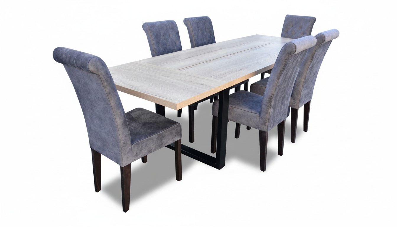 Klassische Set Esstisch + 6x Stühle Lehn Stuhl Garnitur Tische Esszimmer Gruppe