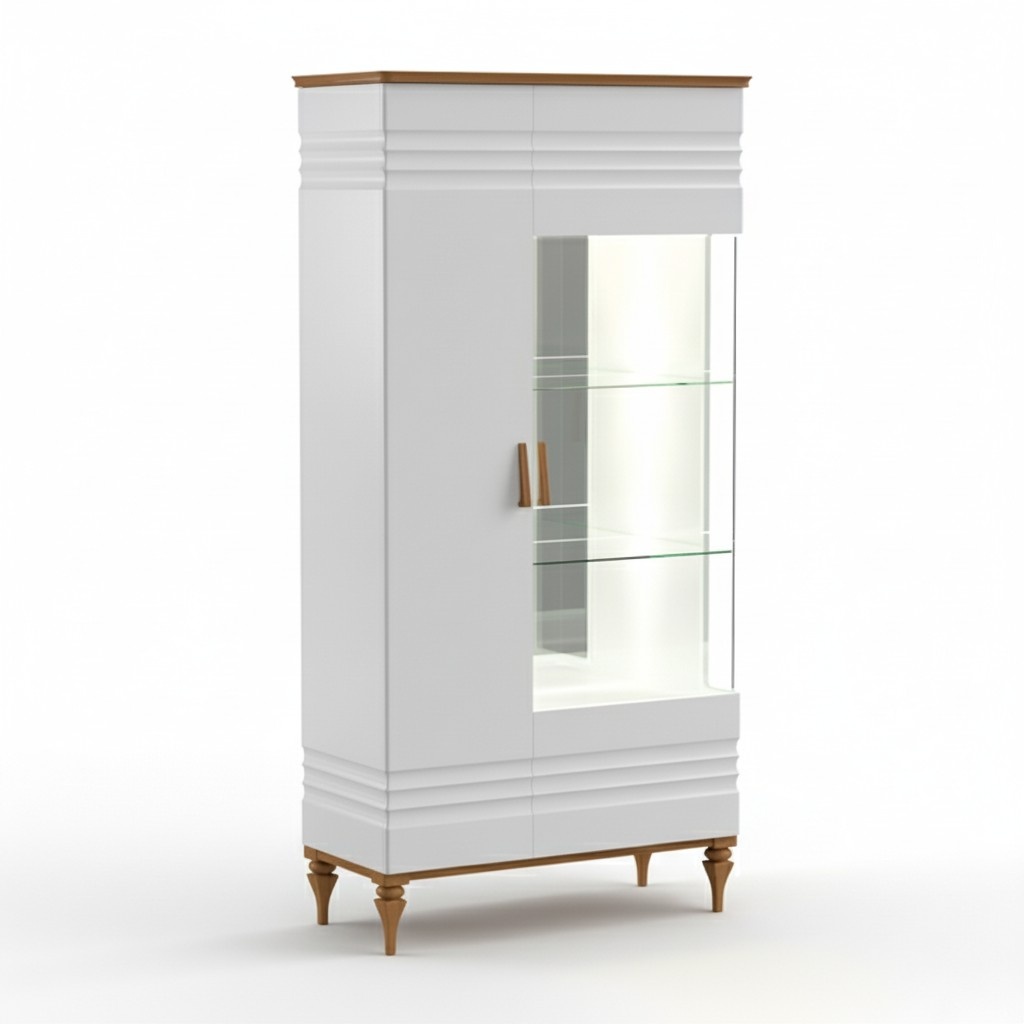 Klassische Vitrine Kommoden Vitrinen Vitrinenschrank Schrank Glasschrank TO-W2
