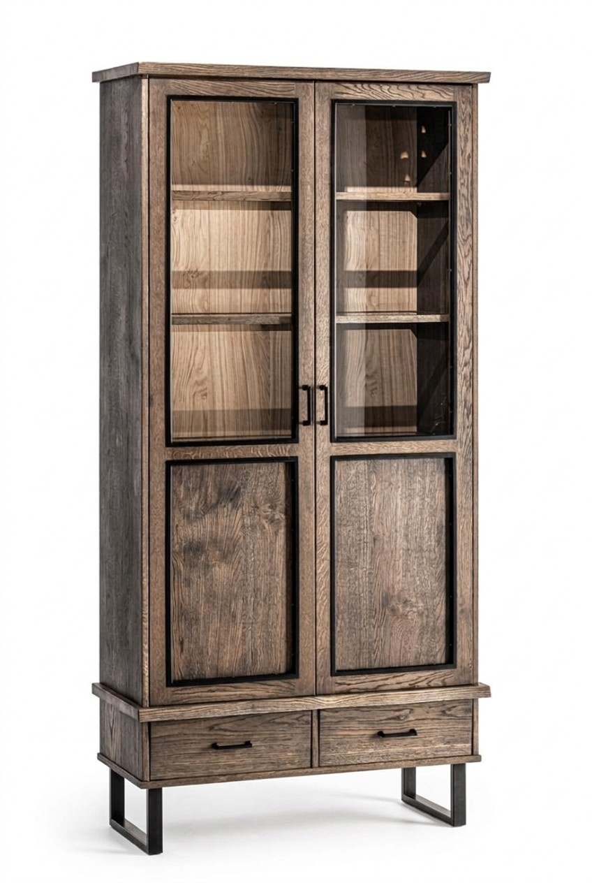 Klassische Vitrine Schrank italienische Möbel Vitrinenschrank Vitrinen Neu 22802