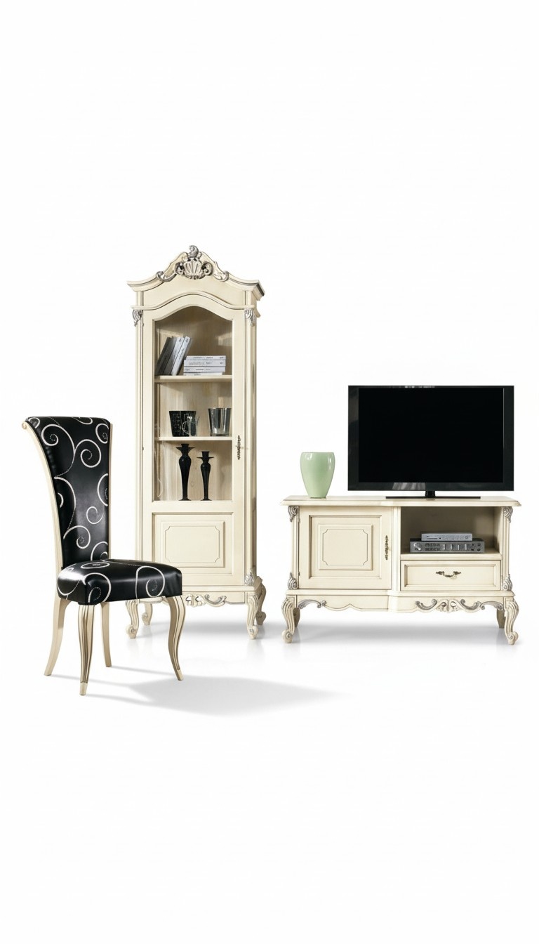 Wohnwand Set Vitrine RTV Sideboard Vitrinen Schrank Schränke 3tlg.