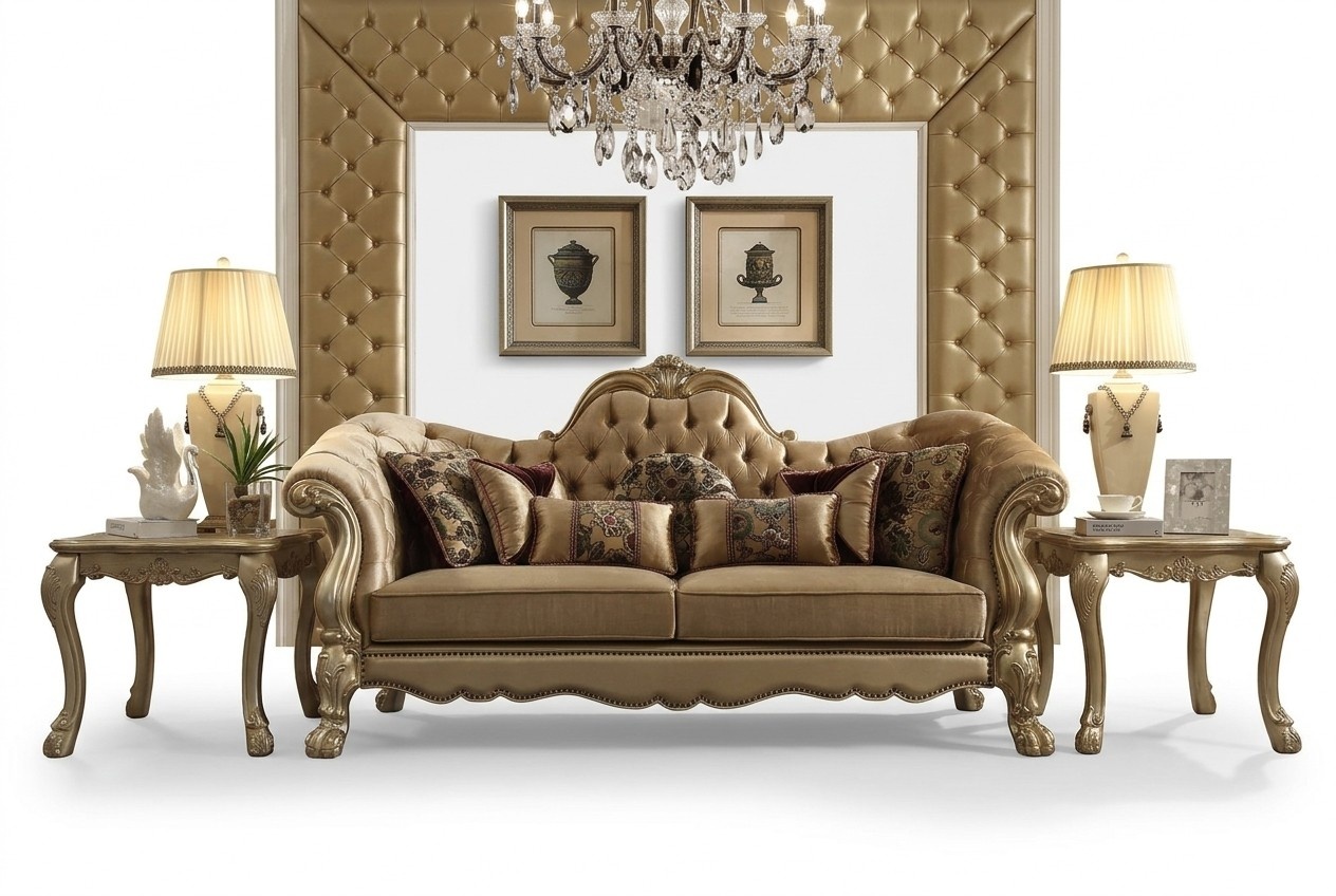 Klassischer 3 Sitzer Couch Sofa Couch Polster Sofas Couchen Barock Chesterfield