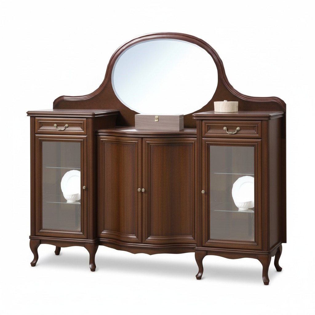 Klassischer Antik Holz Standspiegel Stand Spiegel Model W-NL-Kr Aufsatz Spiegel