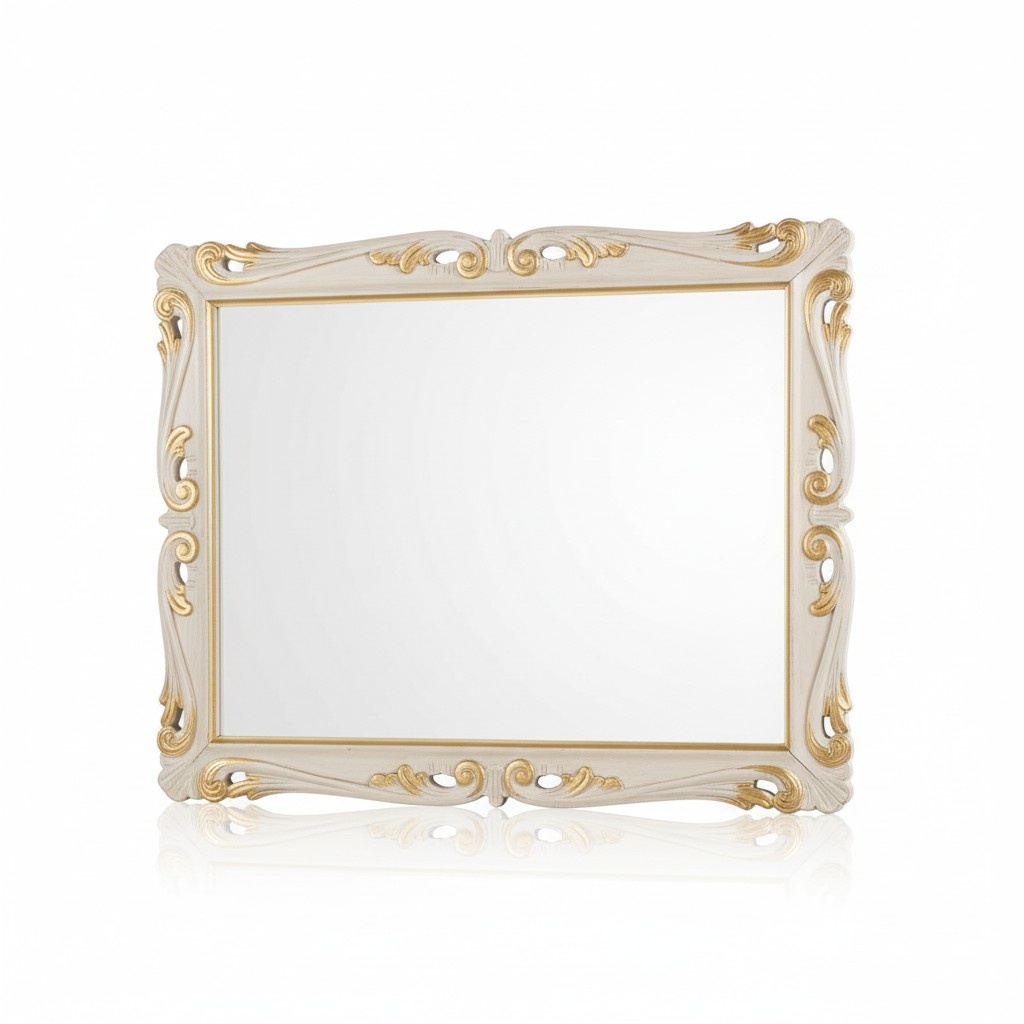 Klassischer Design Spiegel Italienische Wandspiegel Holz Stand Wand Italien