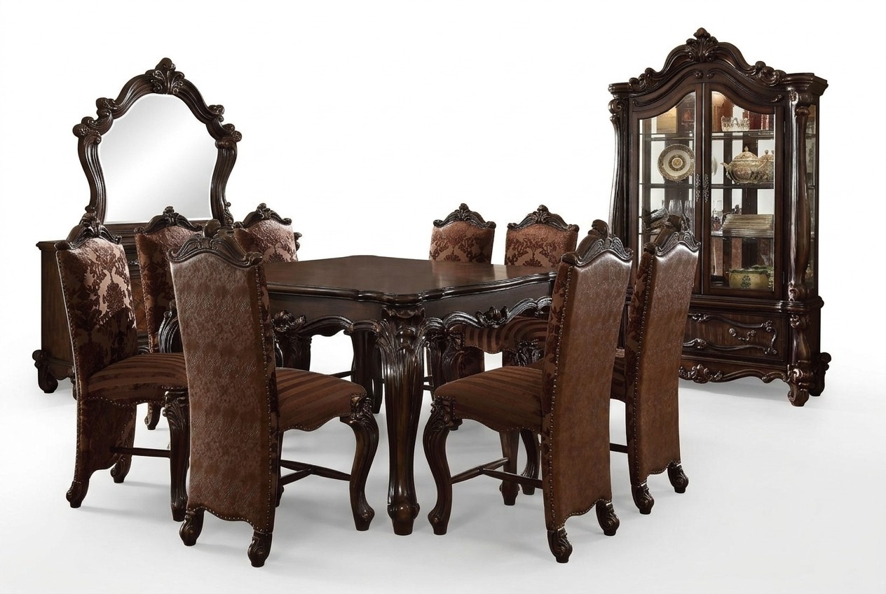 Klassischer Esstisch Tisch Holz Esszimmer Garnitur 8x Stuhl Set Stühle 9 tlg Set